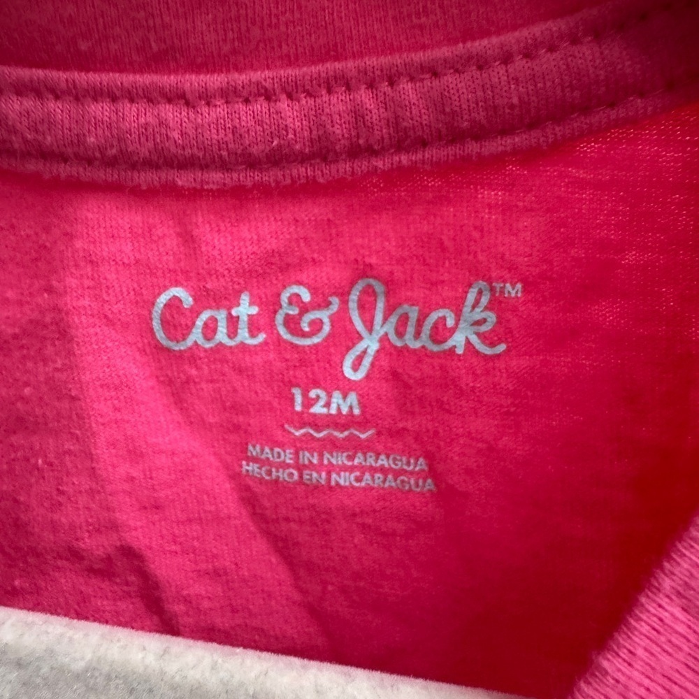 Cat & Jack 12M Girls Pink I Love My Dad Valentine’s Day ShortSleeve Shirt Blouse - Picture 4 of 5